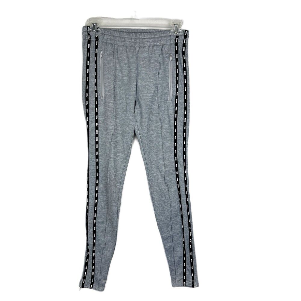 Pink Victoria's Secret Sweatpants Women Extra Small Grey Black Trim Lounge Pants